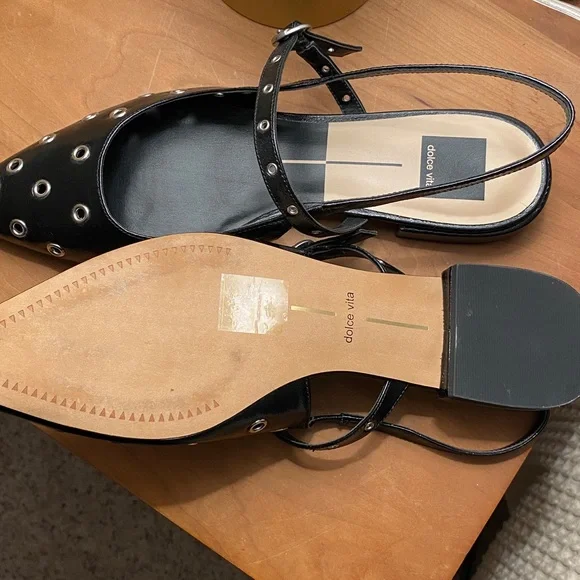 NEW Dolce Vita black grommet slides - Picture 3 of 4